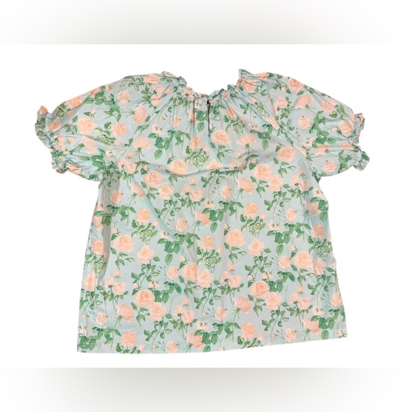 Hill House The Kit Top in Blue Roses Size Large - Picture 6 of 8